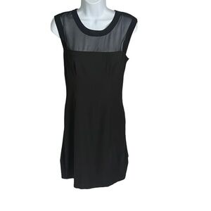 H&M Exposed Zipper Black Dress With Mesh Sheer Detailing Size 8 EUC